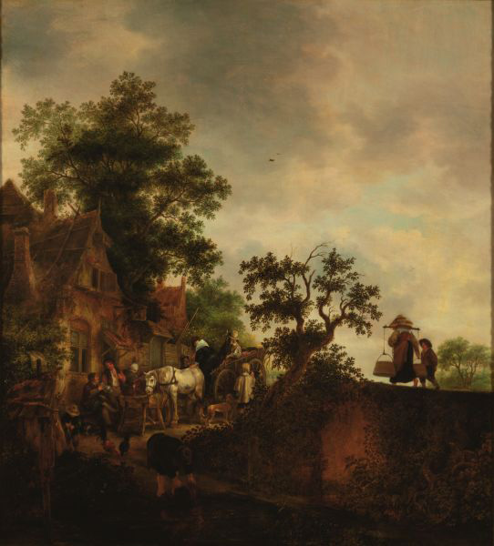 Travellers Halting at an Inn